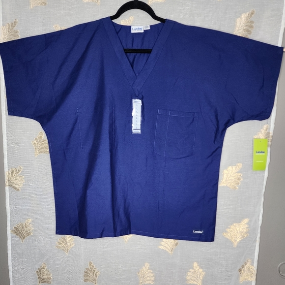 LANDAU Essential UNISEX Reversible Scrub Top.Size Large - Picture 4 of 10